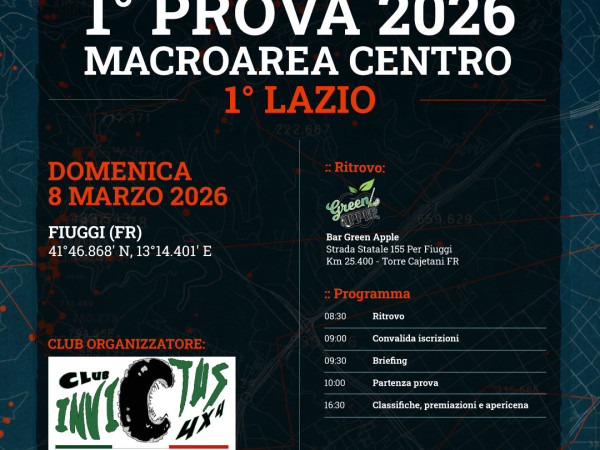 1° Prova Cap Trophy 2026 - macroarea Centro - 1° LAZIO