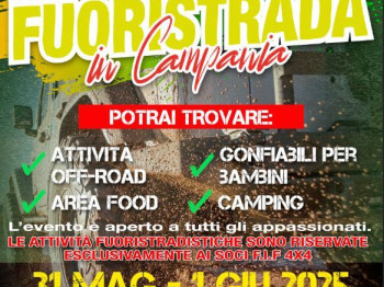 2ª FESTA DEL FUORISTRADA IN CAMPANIA: APPUNTAMENTO A CALITRI IL 31 MAGGIO E 1 GIUGNO
