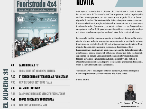 Fuoristrada 4x4 N31 - Due importanti novità